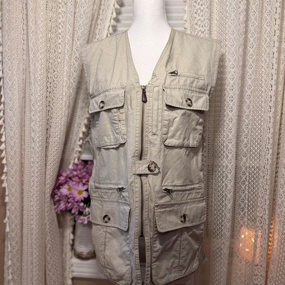 L.L. Bean Other - LL Bean Mens Fishing Vest Utility Pocket Safari Khaki Large